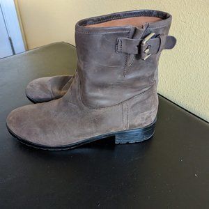 Gap Moto Leather Ankle Bootie Boots Buckle Pull On Sz 8